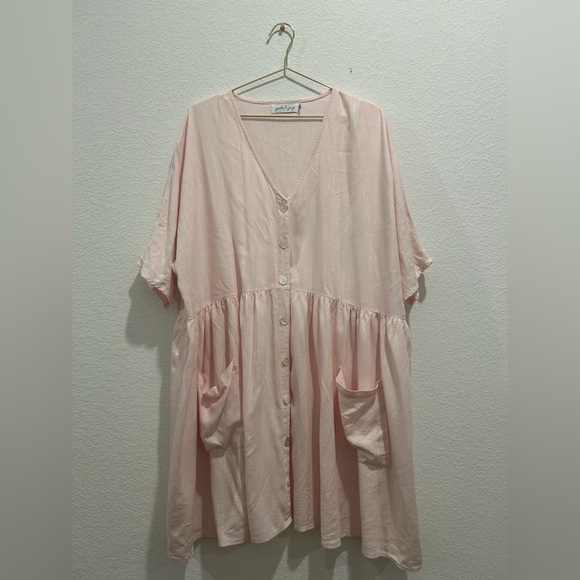 Nordstrom Dresses & Skirts - Petal & Pup Blush Pink button down oversized flowy midi dress